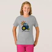 T-shirt Tracteur à mât bleu (Devant entier)