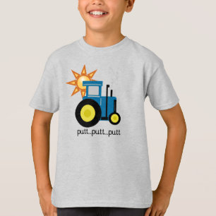 T-shirt Tracteur à mât bleu