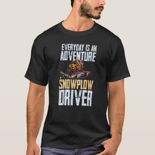 T-shirt Tracteur à neige Machine Camion Chauffeur Chauffeu (Devant)