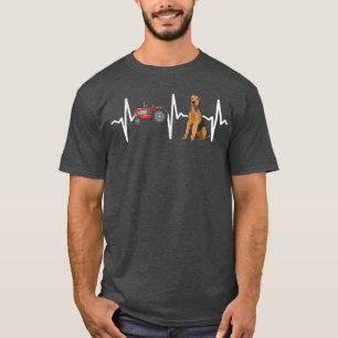 T-shirt Tracteur agricole Airedale Terrier Heartbeat Chien