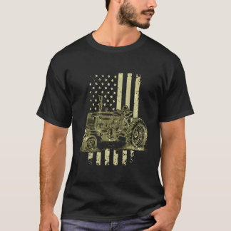 T-shirt Tracteur agricole patriotique américain