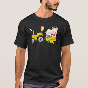 T-shirt Tracteur agricole vache mouton poussin Noël Xmas F