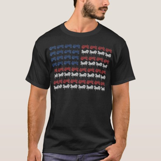 T-shirt Tracteur American Flag  (Devant)