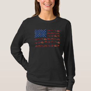 T-shirt Tracteur American Flag Farmer