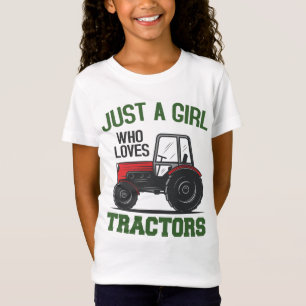 T-Shirt Tracteur cool Aime Juste Une Fille Qui Aime Les Tr