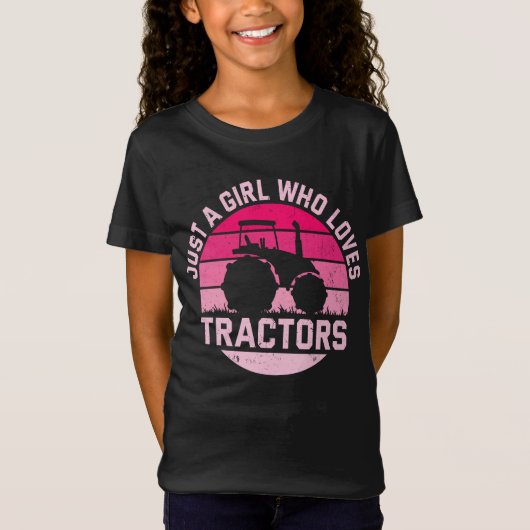 T-Shirt Tracteur cool Aime Juste Une Fille Qui Aime Les Tr (Devant)