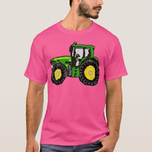 T-shirt Tracteur cool Vert Et Jaune Pour Les Agriculteurs