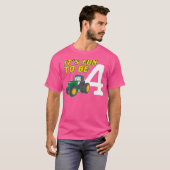 T-shirt Tracteur de 4 ans 4e anniversaire (Devant entier)