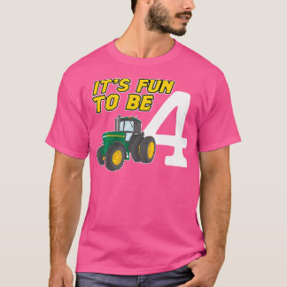 T-shirt Tracteur de 4 ans 4e anniversaire