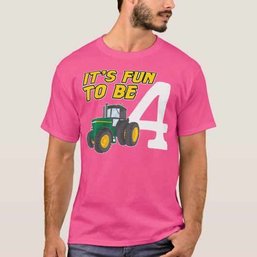 T-shirt Tracteur de 4 ans 4e anniversaire (Devant)