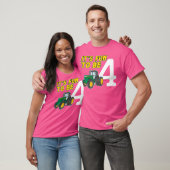 T-shirt Tracteur de 4 ans 4e anniversaire (Unisexe)
