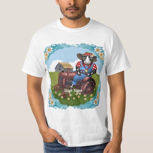 T-shirt Tracteur de conduite de vache (Devant)
