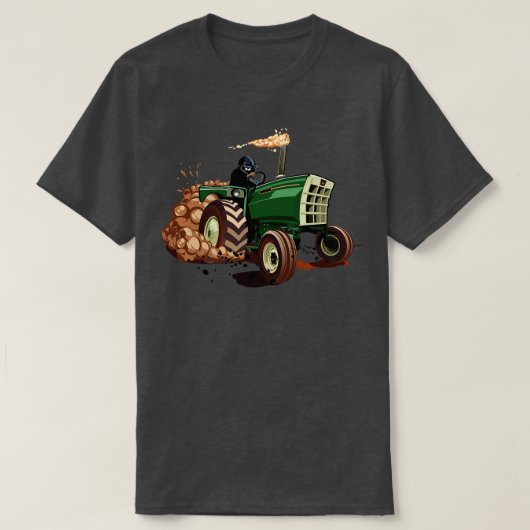 T-shirt tracteur de course à toison (Design devant)