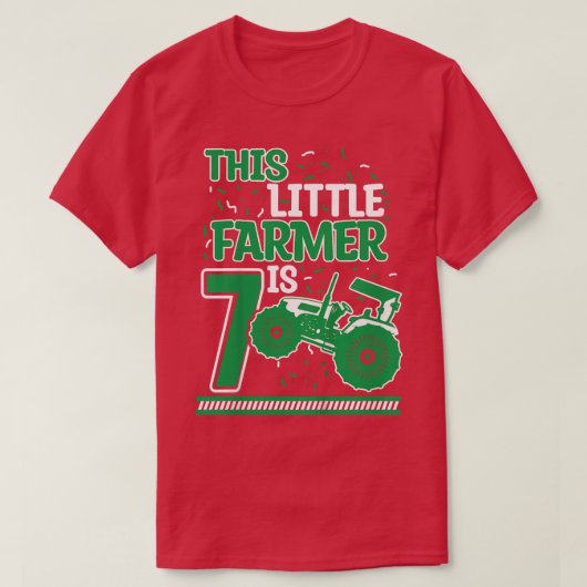 T-shirt Tracteur de garçon de 7 ans petit agriculteur 7e a (Design devant)