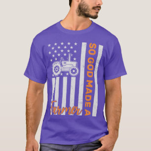 T-shirt Tracteur Drapeau Américain Agriculteur