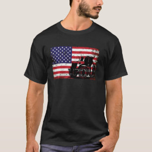 T-shirt Tracteur Drapeau Américain Patriotique Vintage Agr