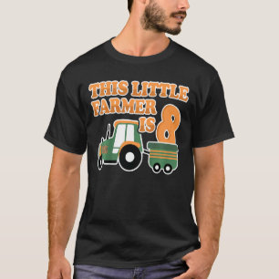 T-shirt Tracteur pour enfants Je suis 8 ans Boy Tractor Fa