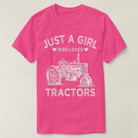 T-shirt Tracteur Pour Les Femmes Juste Une Fille Qui Aime (Design devant)