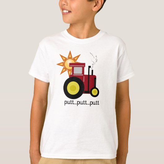 T-shirt Tracteur rouge de putt de putt (Devant)