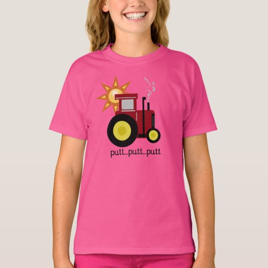 T-shirt Tracteur rouge de putt de putt (Devant)