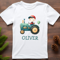 Tracteur vert mignon personnalisé pour garçons