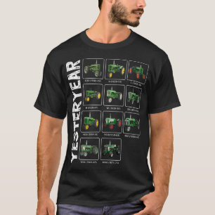 T-shirt Tracteur vert rétro d'autrefois vintage