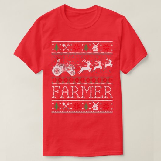 T-shirt Tracteurs agricoles mauvais Noël cadeaux de Noël (Design devant)