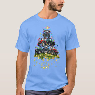 T-shirt Tractor Christmas Tree Lights Holiday Tractor Love
