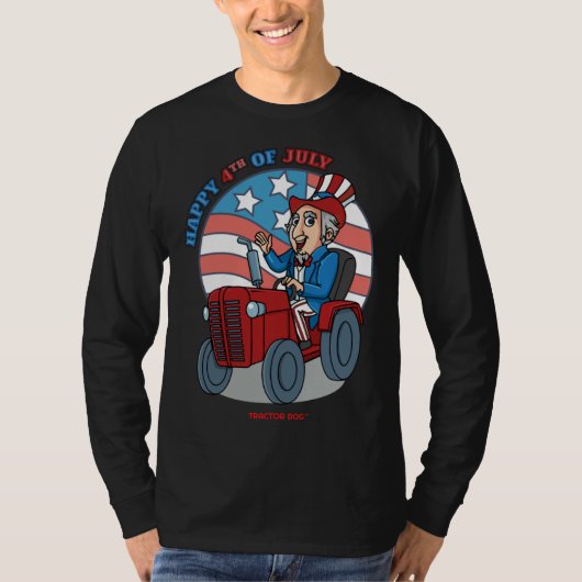 T-shirt Tractor Critters Uncle Sam Driving a Tractor (Devant)