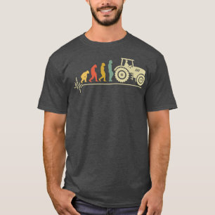 T-shirt Tractor Driver Evolution Agriculture Farmer Fields