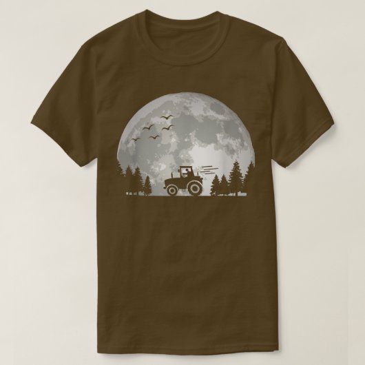 T-shirt Tractor Driver Farming Agriculture Moon Funny F (Design devant)