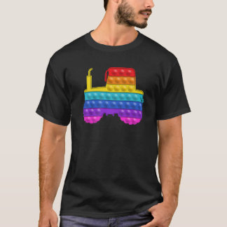 T-shirt Tractor Lover Pop It Fidget Anniversaire Noël Enfa