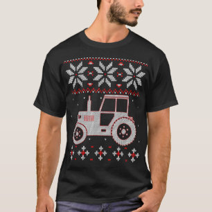 T-shirt Tractor Lover Ugly Christmas Sweater, Farmer Farmi