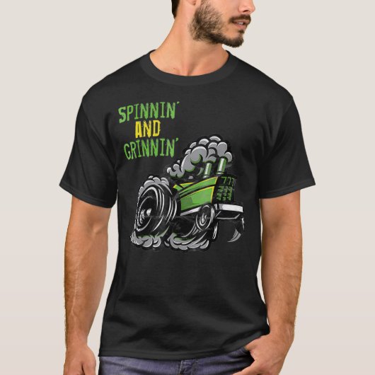 T-shirt Tractor PullingSpinnin et Grinnin Pull (Devant)