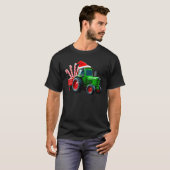 T-shirt Tractor with Trailer Candy Cane Santa Farm Farmer (Devant entier)