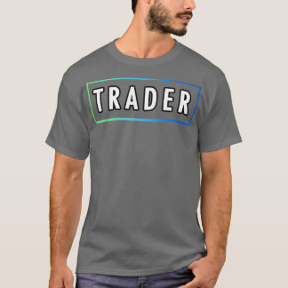 T-shirt Trader de jour minimaliste avec dégradé vert bleu