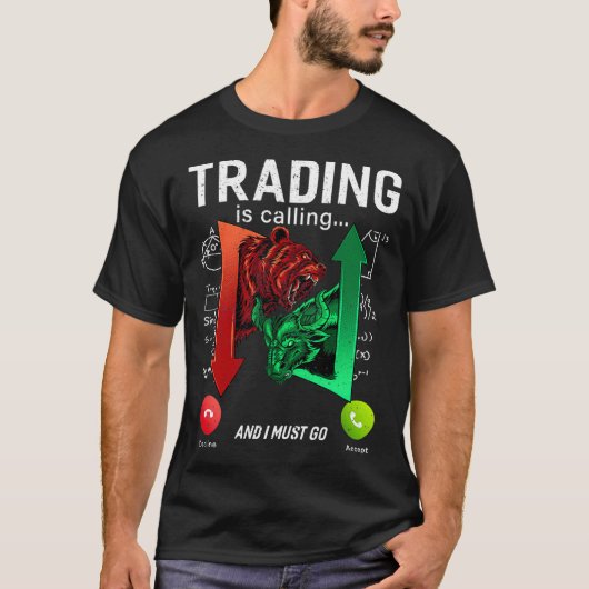T-shirt Trading appelle Stock Markets Day Trader Bull M (Devant)