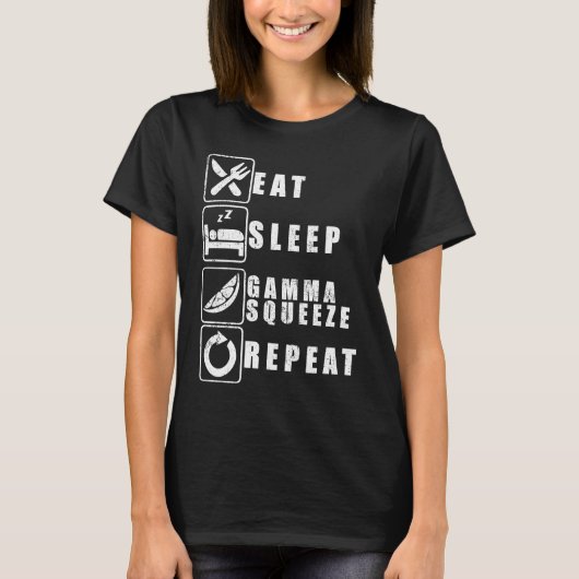 T-shirt Trading Eat Sleep Gamma Squeeze Répéter (Devant)