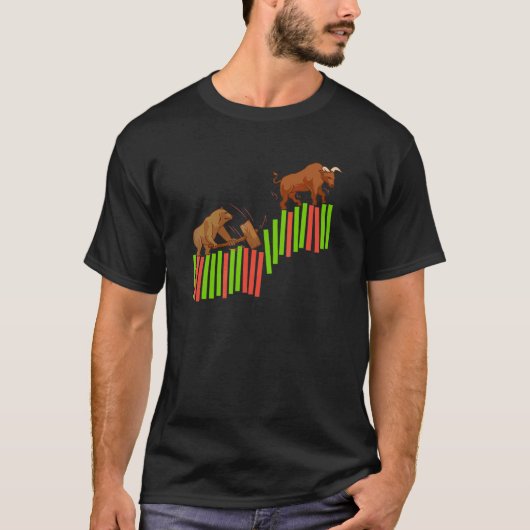 T-shirt Trading Stock Marché Trader Bull Vs Bear I (Devant)