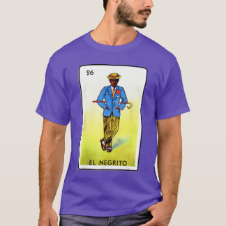 T-shirt Traditional Meican Card Game N26 El negrito retro