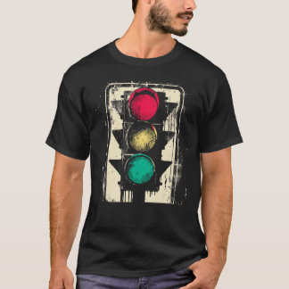 T-shirt Traffic Light Vintage Stop Go Red Yellow Green Sig