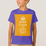 T-shirt Traffic Yellow Background Keep Calm And Your Text<br><div class="desc">Votre personnalisation Keep Calm en disant sur un beau trafic personnalisé de couleur jaune accent décoration. Un style personnalisé Keep Calm en disant sur un cadeau de nature. Essayez humour ou fantaisie sur vos mots créatifs sur deux lignes de texte modifiables. N'oubliez pas d'utiliser les lettres CAPITAL pour obtenir les...</div>