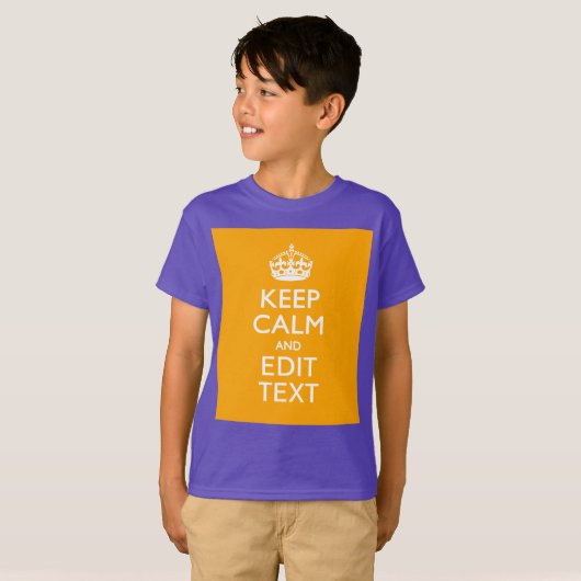 T-shirt Traffic Yellow Background Keep Calm And Your Text (Devant entier)
