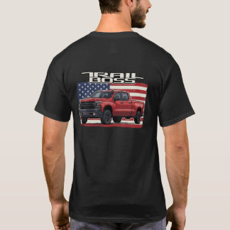 T-shirt Trail Boss patriotique camion rouge améric