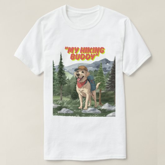 T-shirt Trail Buddy – Hiking Labrador Adventure (Design devant)