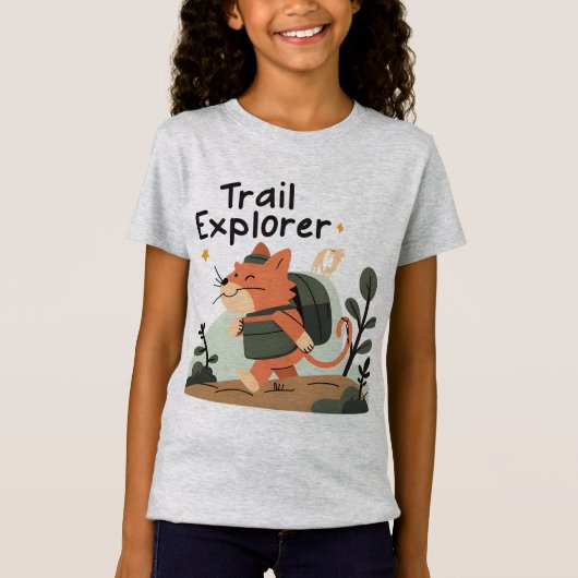 T-Shirt Trail Explorer Chat - Kids Adventure Tee (Devant)