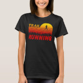 T-shirt Trail Running au coucher du soleil orange avec des (Devant)