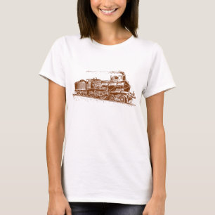 T-shirt Train 03 - Brown de noix
