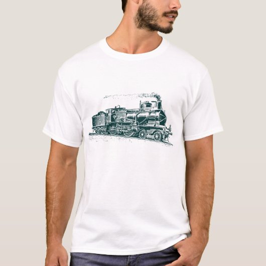 T-shirt Train 03 - Vert foncé (Devant)