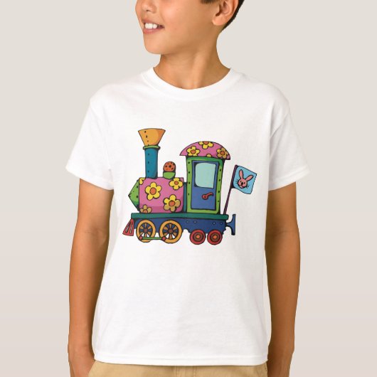 T-shirt Train à fleurs de jouets (Devant)